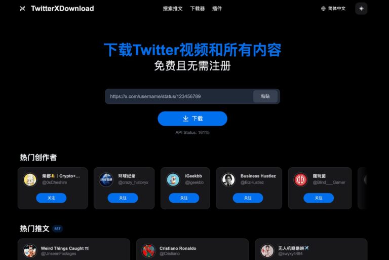 最漂亮的推特视频下载工具网站已经开源
