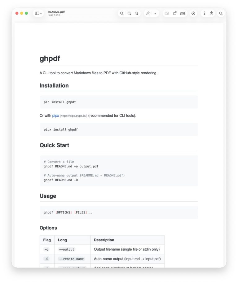 Ghpdf 是一个用 Python 编写的命令行工具