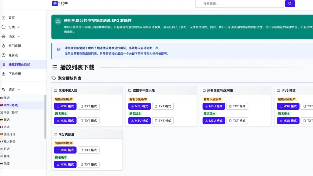 全球 IPTV 列表