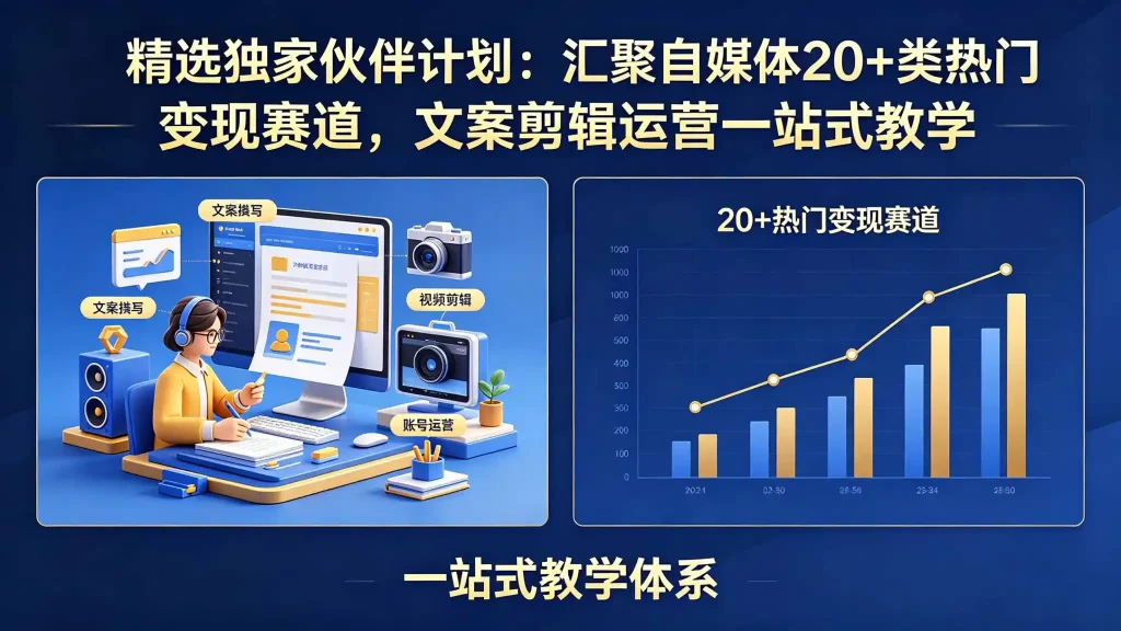 汇聚自媒体20+类热门变现赛道